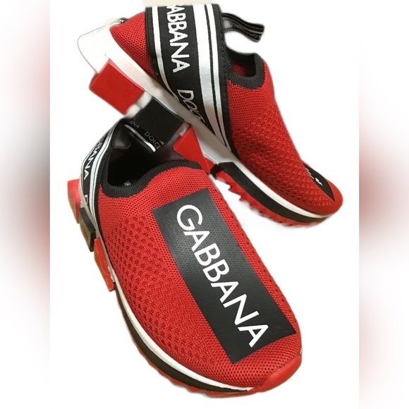 Dolce & Gabbana Women´s Red Slip On Sneakers